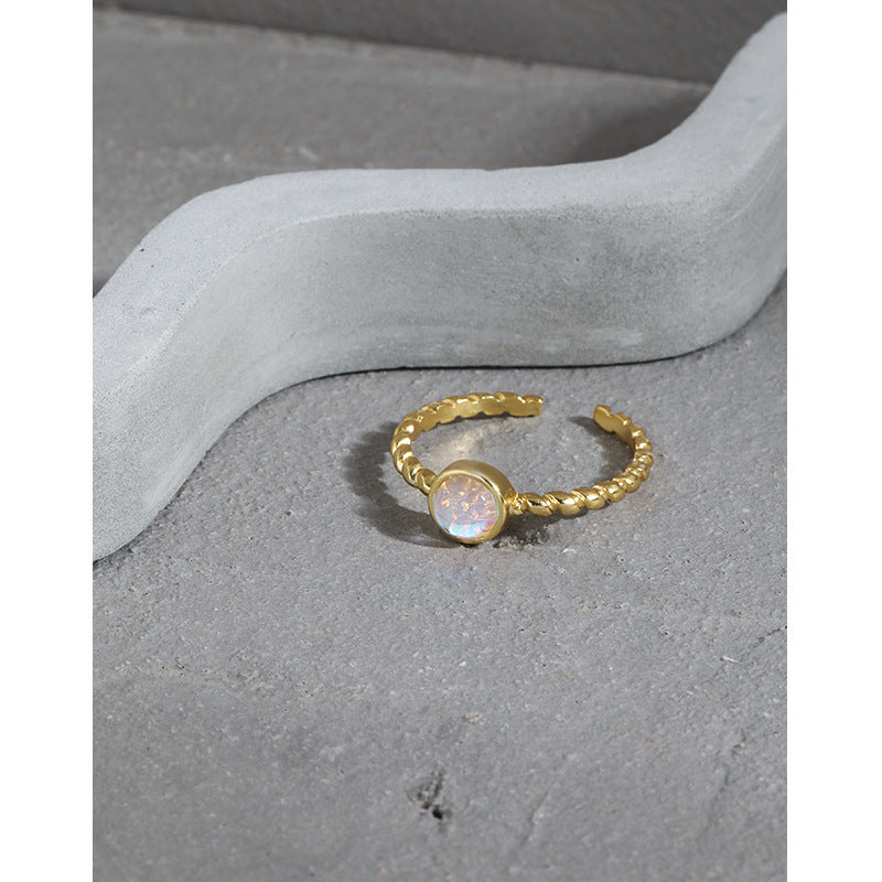 Light Luxury Moonstone Gemstone Women Ring