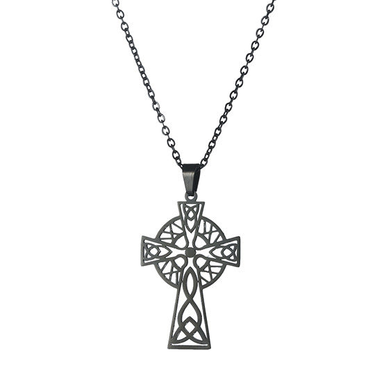 Middle Ring Cross Pendant Necklace For Men