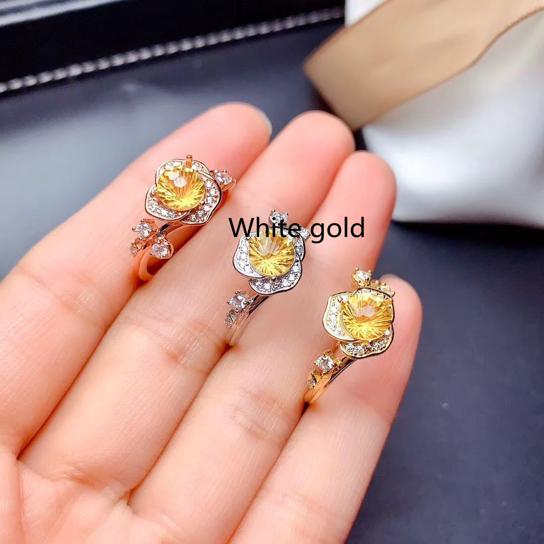 Firework Citrine women Ring