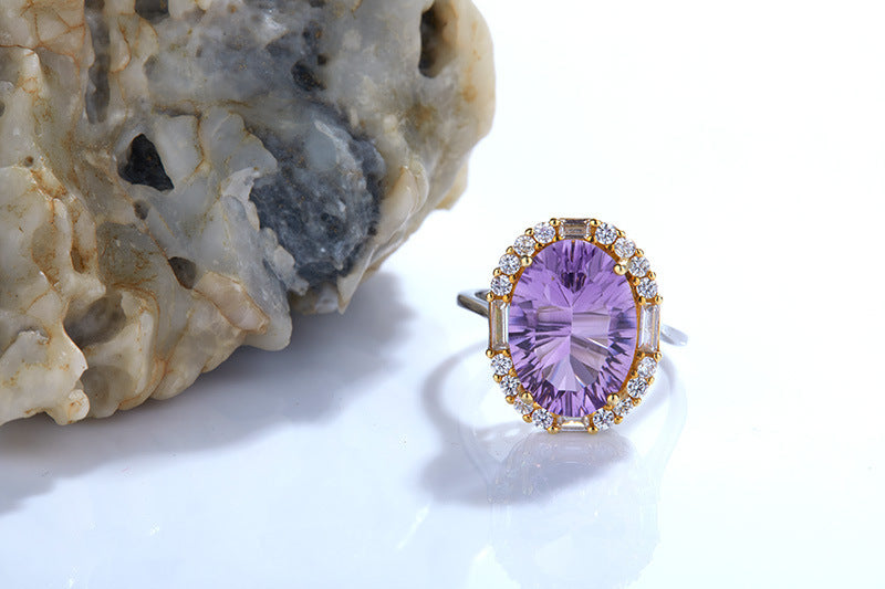 Temperament Natural Amethyst Women Ring