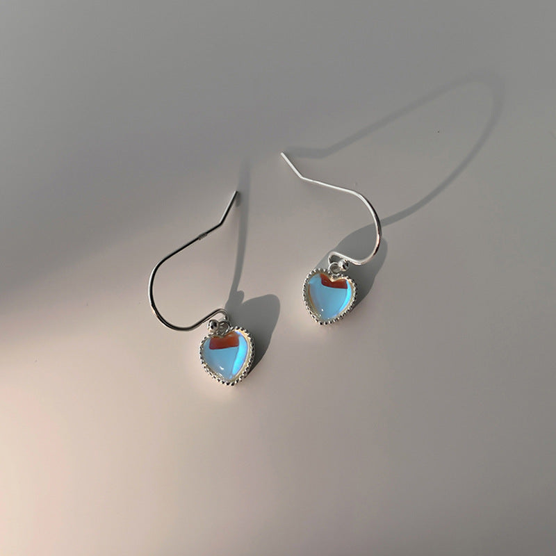 Colorful Gradient Moonstone Love Women Earrings