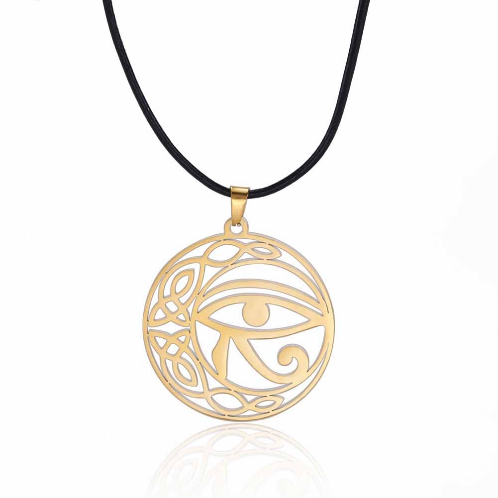 Titanium Steel Eye of Horus Pendant Stainless Steel Necklace