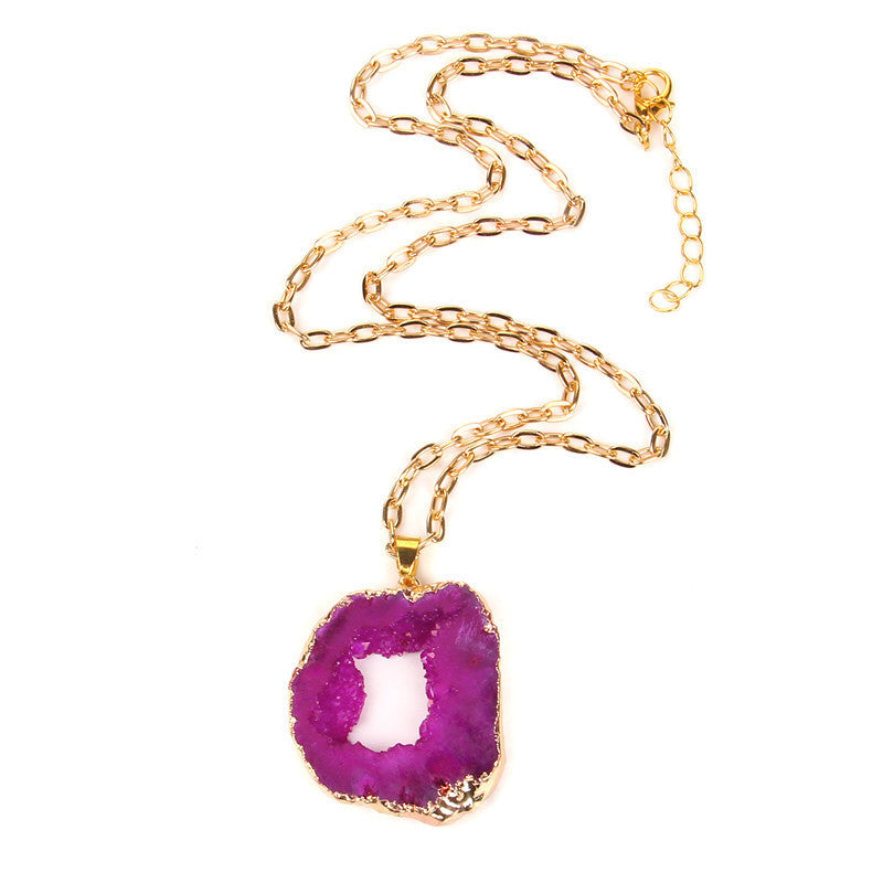 Temperament Natural Amethyst Cluster Women Necklace