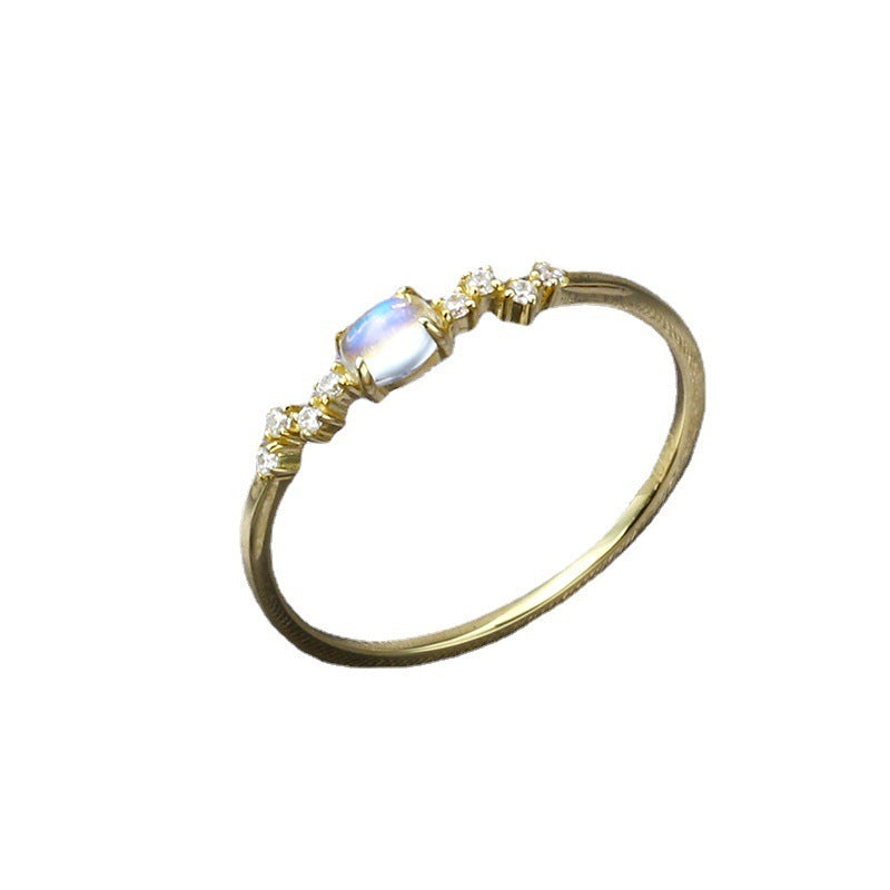 Women's Natural Blue Moonstone Ring