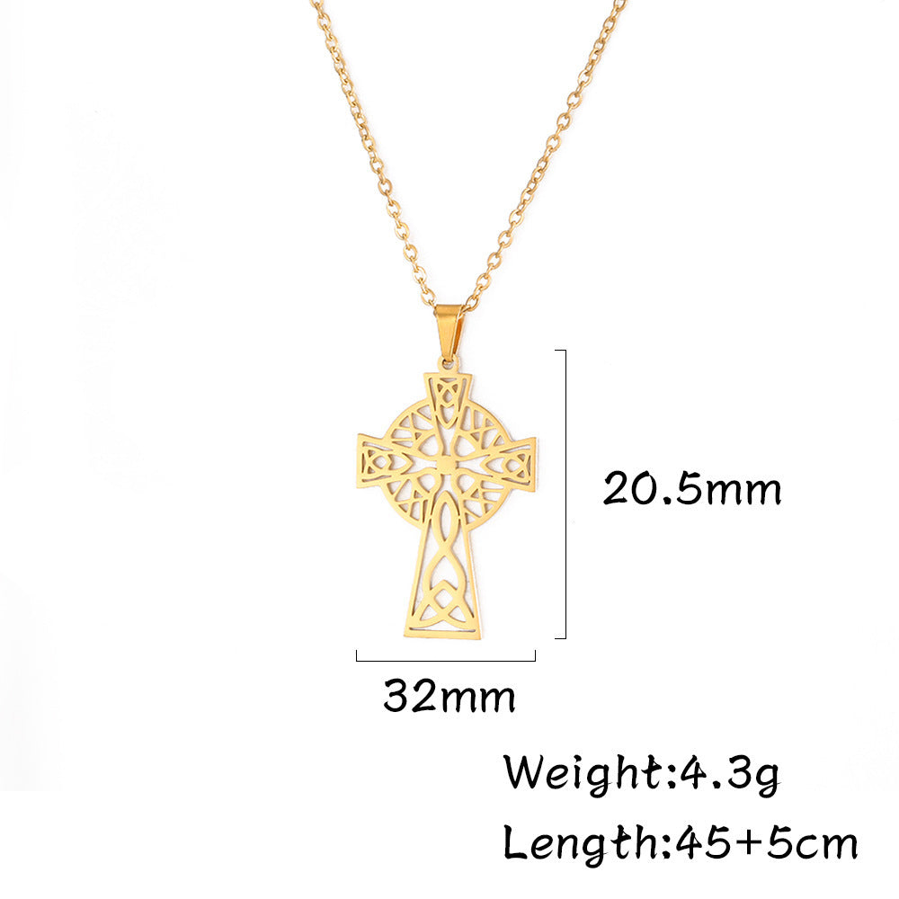 Middle Ring Cross Pendant Necklace For Men