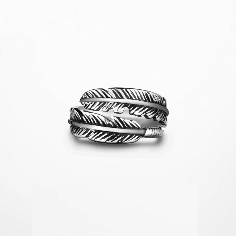 Classic Feather Titanium Ring