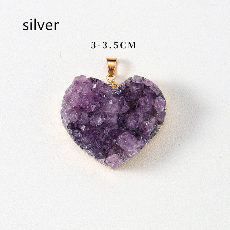 Uruguay Amethyst Cluster Love Pendant Amethyst Tooth Block