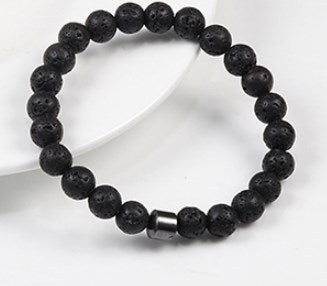 8mm Beaded Agate Haematite Stretch Couple Women and Men Bracelet