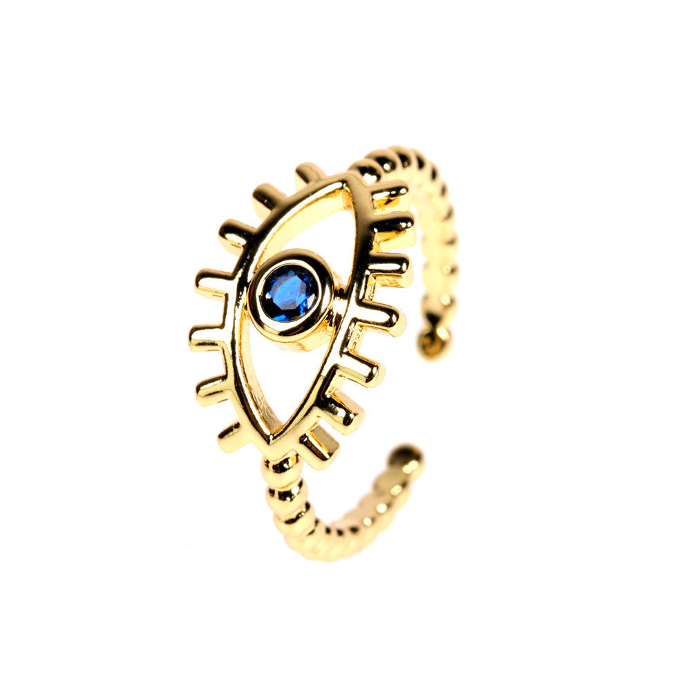 Color Copper Personality Devil Eye Adjustable Index Finger Ring Female