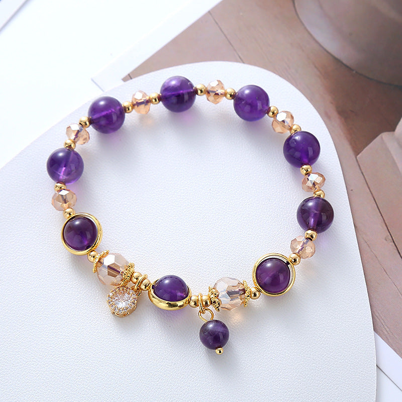 Luxury Amethyst Beaded Women Bracelet