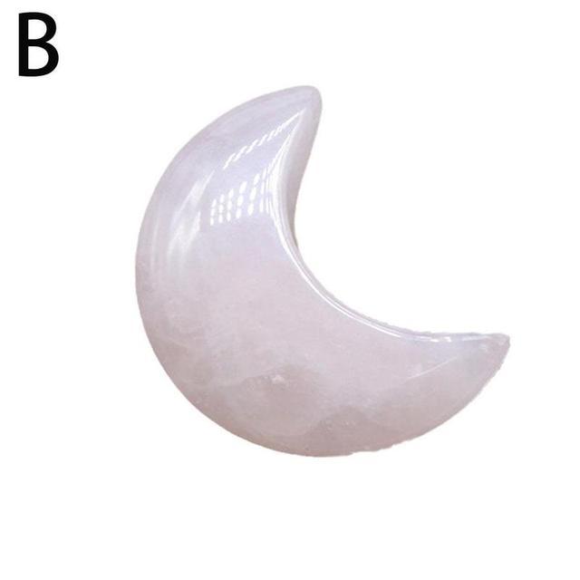 30mm Moon Crystal Jewelry Agate Jade Carving Crafts Home Decor