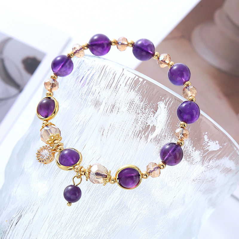 Luxury Amethyst Beaded Women Bracelet